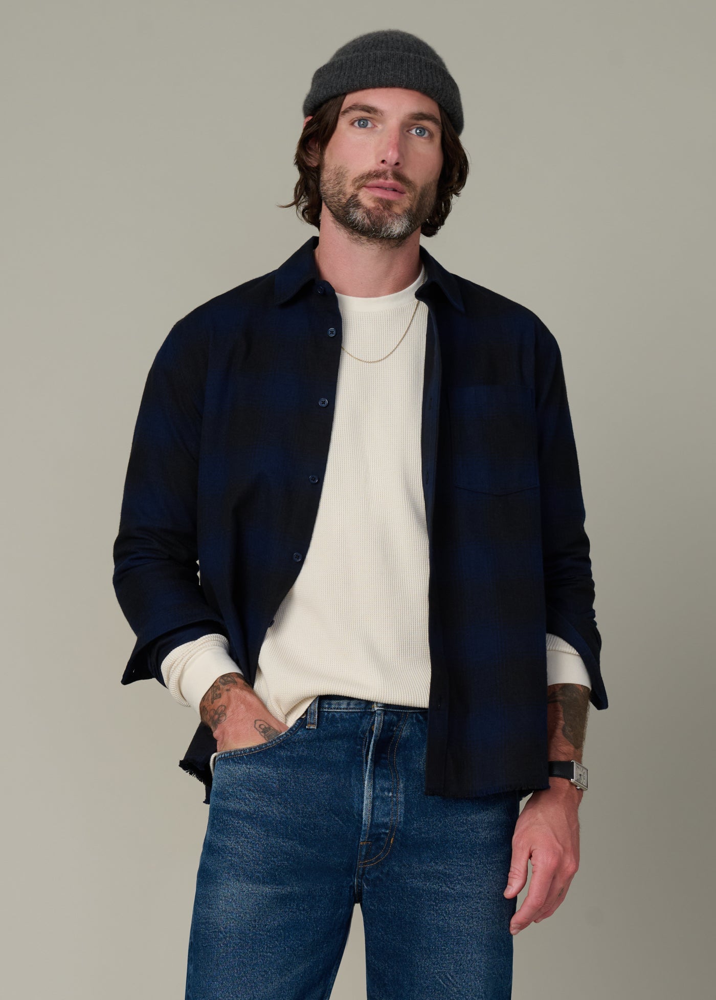 Keanu Midnight Plaid Shirt with classic pattern and comfortable fit – stylish and versatile men's shirts