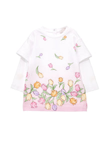 Girls | Double Sleeve Sweatshirt Dress | FairyTale Pink