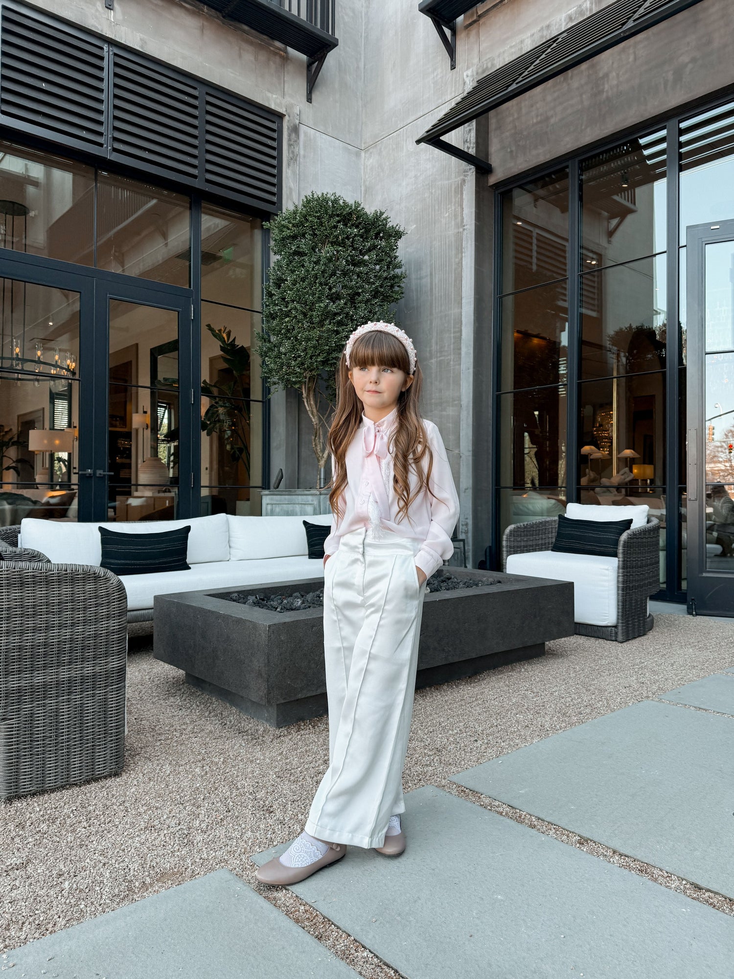 Baby Girls | Gwen Wide Leg Pants | White