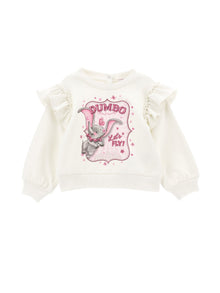 Girls | Whimsical Sweatshirt With Dumbo | Cream
