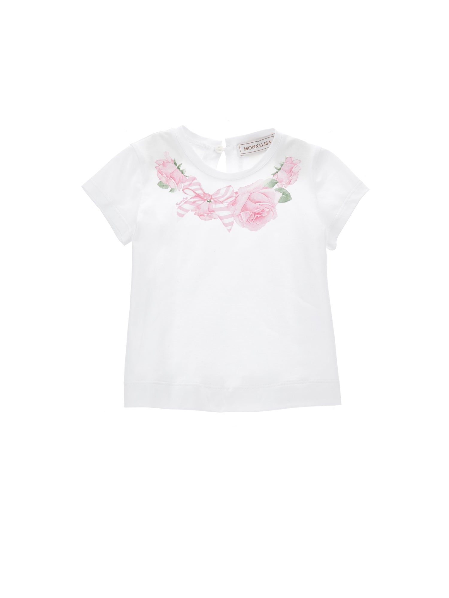 Girls | T-Shirt With Rose Necklace | White