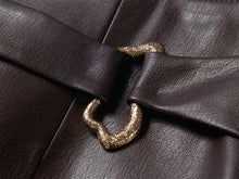 Faux Leather Skirt | Brown