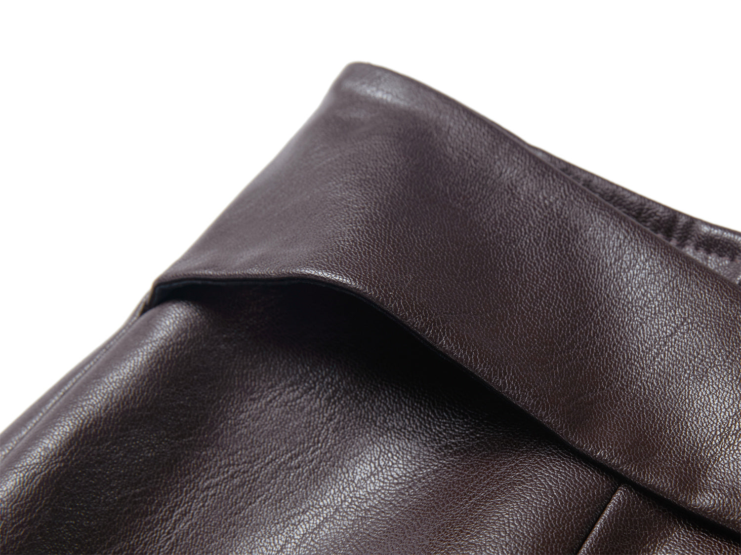 Faux Leather Skirt | Brown