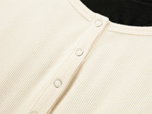 Slim-Fit Knit Base Layer Top | Beige/Black