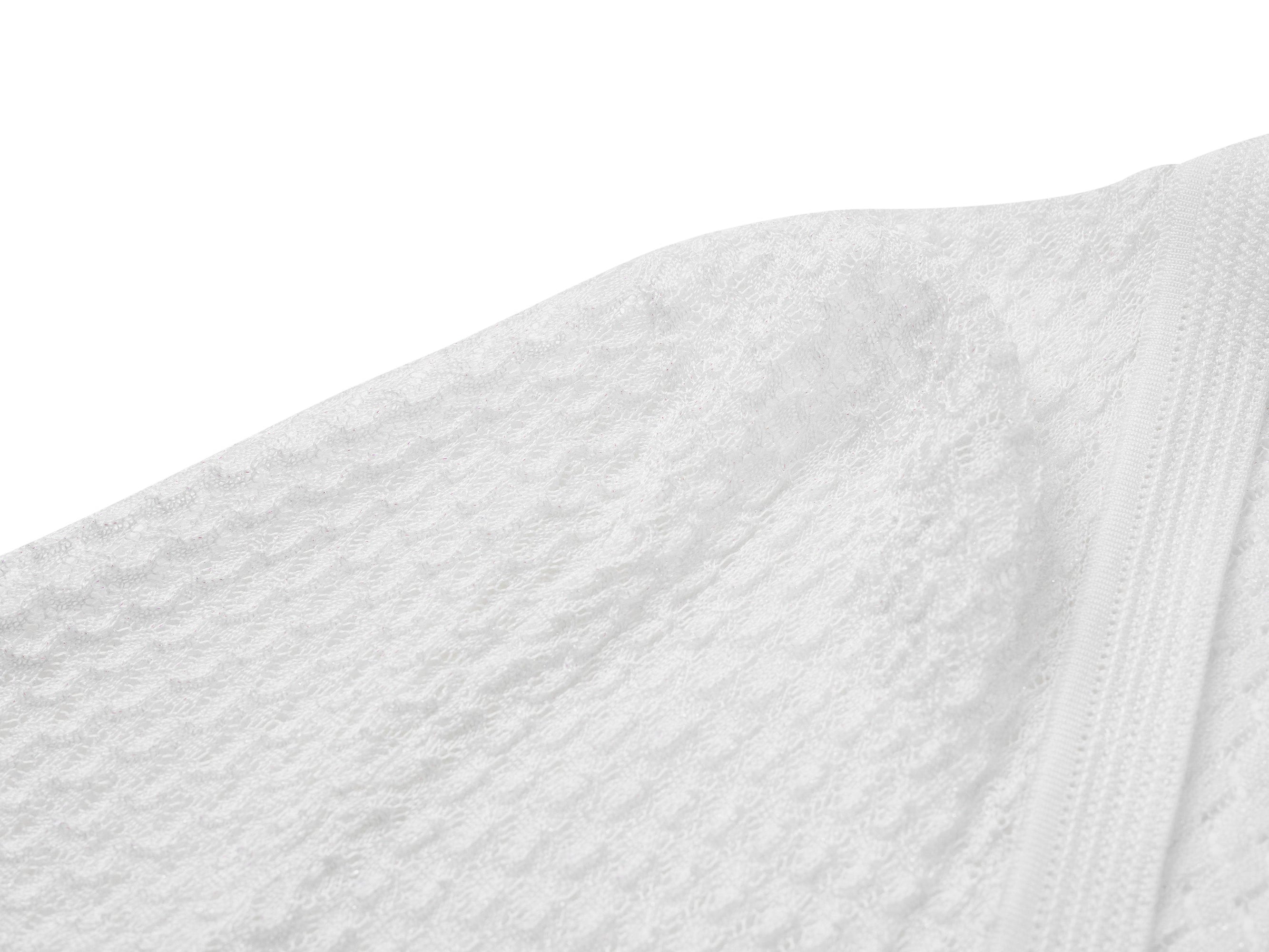 Short Sleeve Open-Knit Cardigan | White