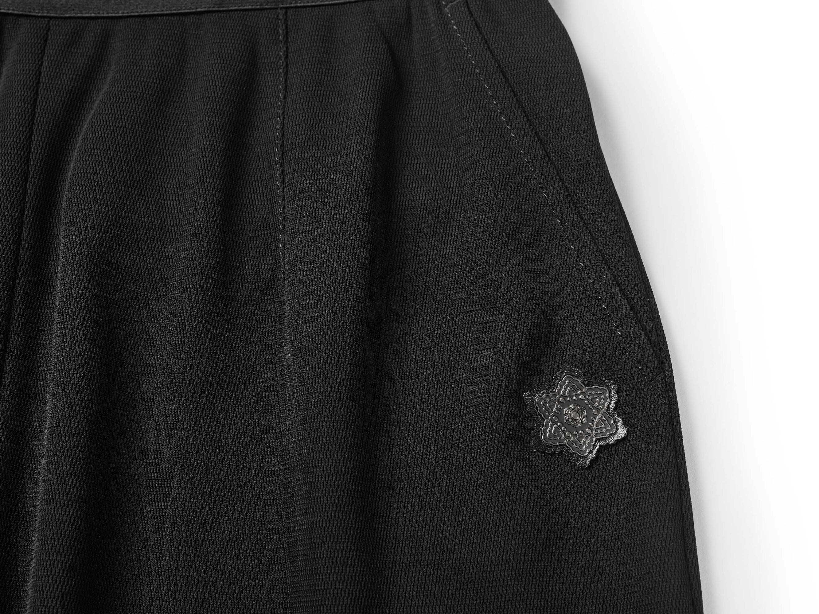 Elastic High-Waisted Wide-Leg Trouser | Black