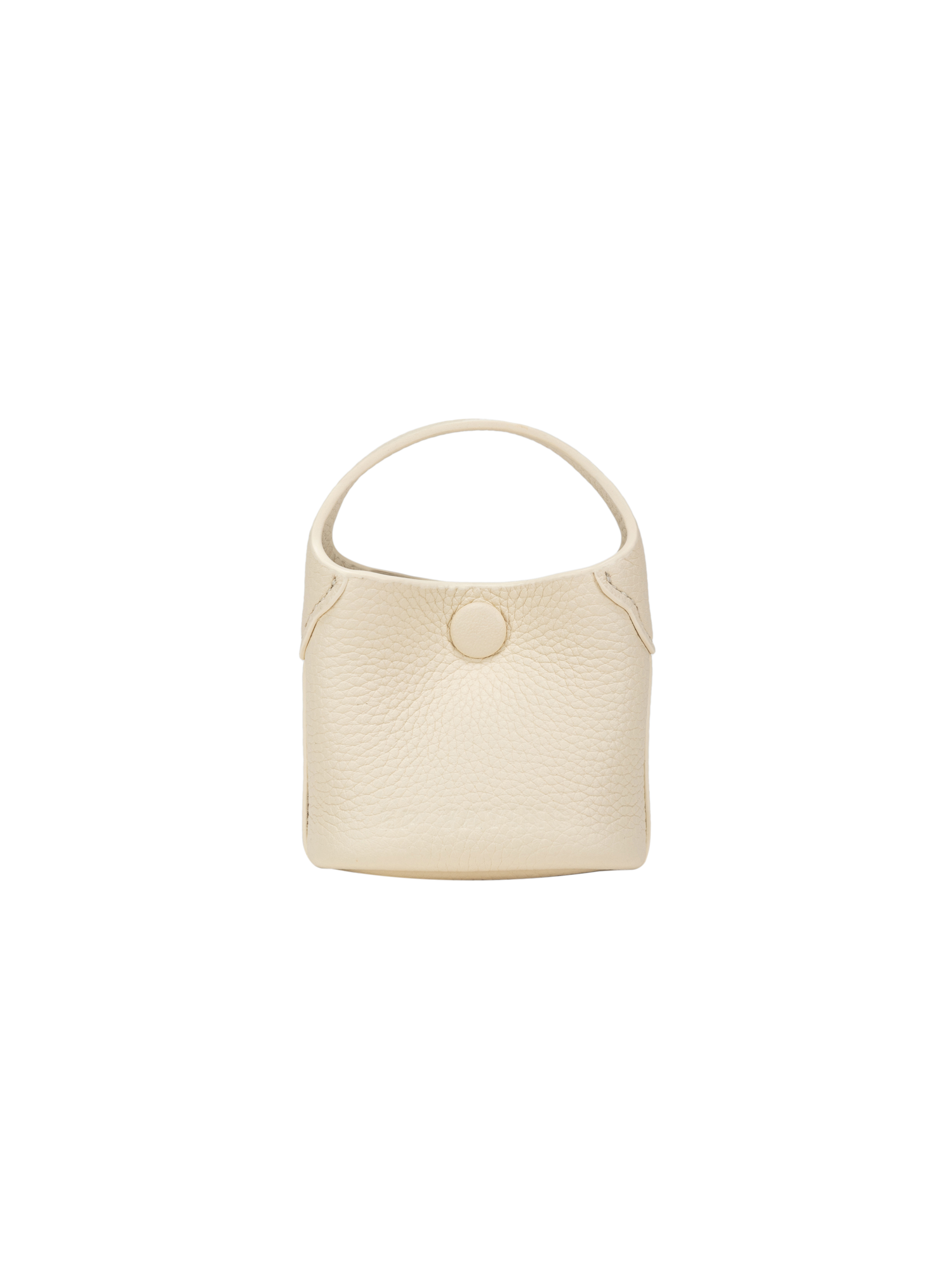 Leather Earphone Case Magnetic Snap Mini Bag Charm | White