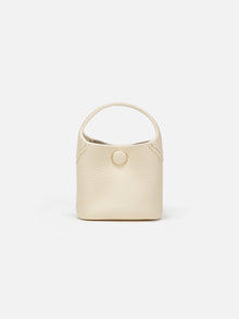 Leather Earphone Case Magnetic Snap Mini Bag Charm | White