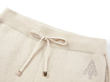 High-waisted Knit Straight Leg Pants | Beige