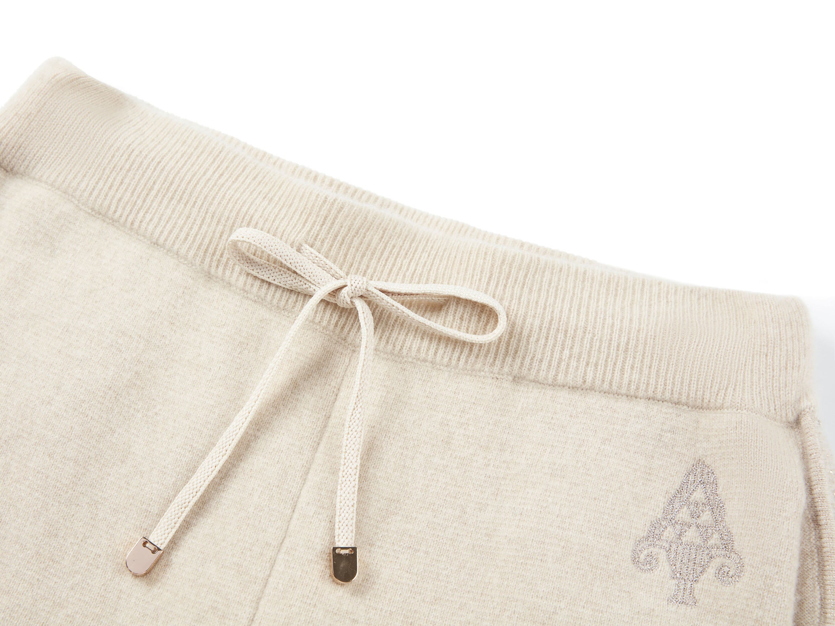 High-waisted Knit Straight Leg Pants | Beige