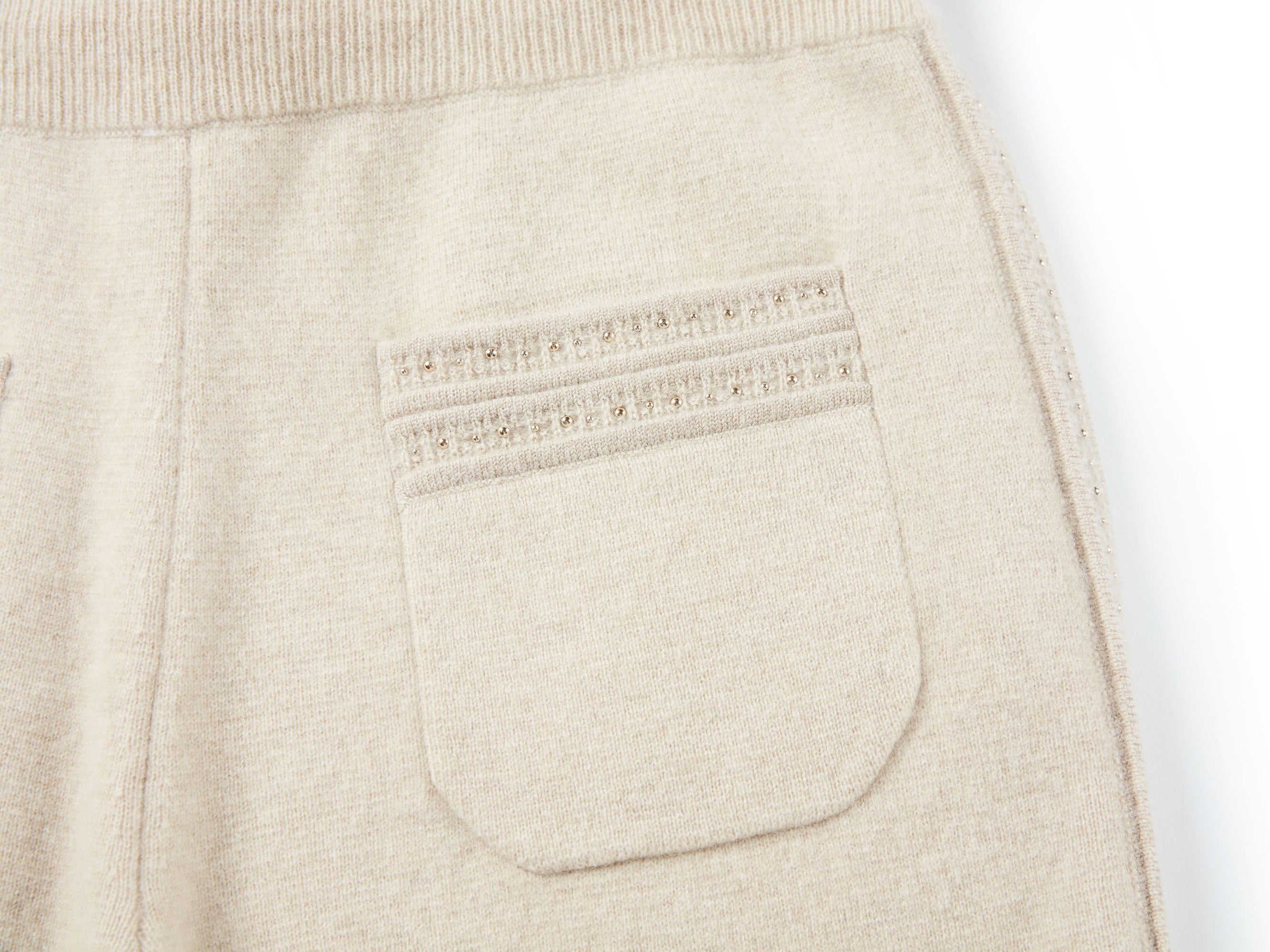 High-waisted Knit Straight Leg Pants | Beige