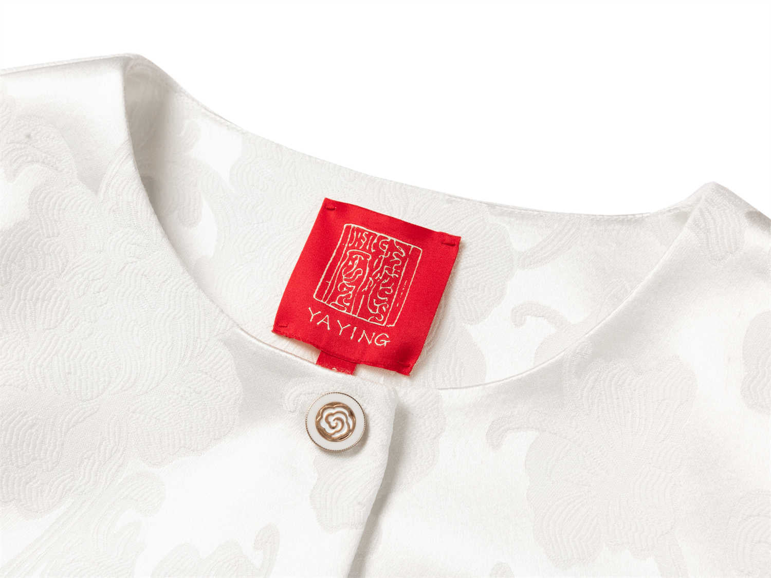 Mulberry Silk Embroidered Jacket | White