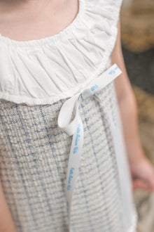 Baby Girls | Iris Tweed Dress | White x Blue