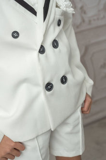 Baby Boys | Alex Blazer With Contrast Line | White & Black