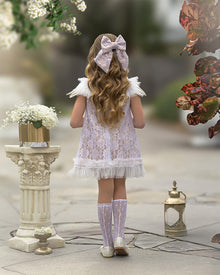 Baby Girls | Dove Lace Overlay Dress | Beige