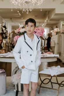 Baby Boys | Alex Blazer With Contrast Line | White & Black