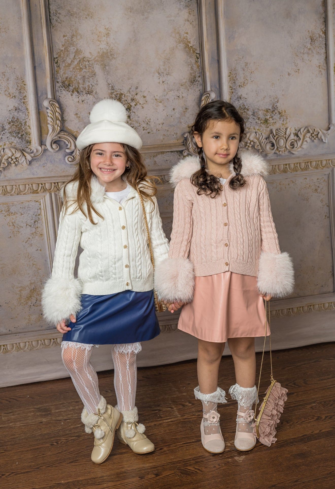 Baby Girls | Vegan Leather Skirt | Navy