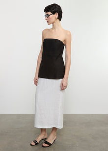 Linen Strapless Tunic | Black