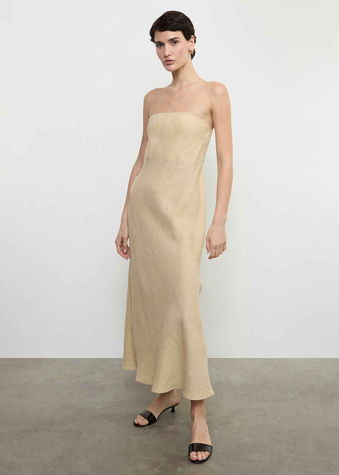 Linen Bias Dress | Blonde