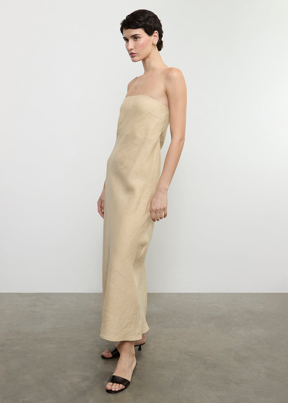 Linen Bias Dress | Blonde