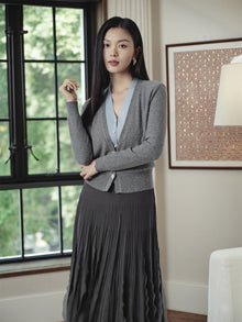 Faux Two-Piece Pullover | Grey