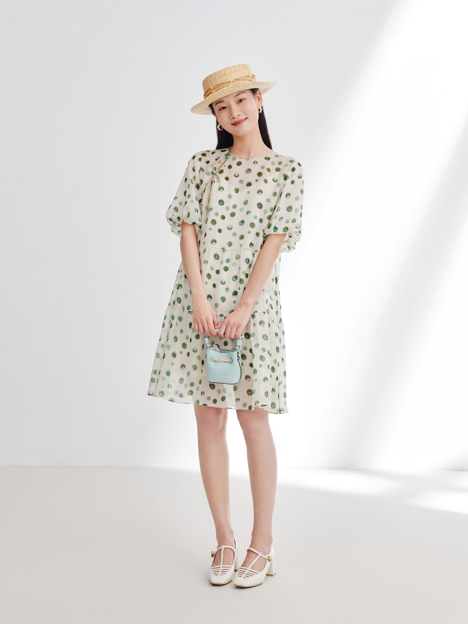 Silk Chiffon Dress | Green