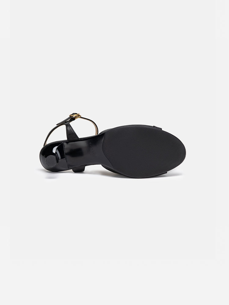 Strappy Fish Mouth Sandal | Black
