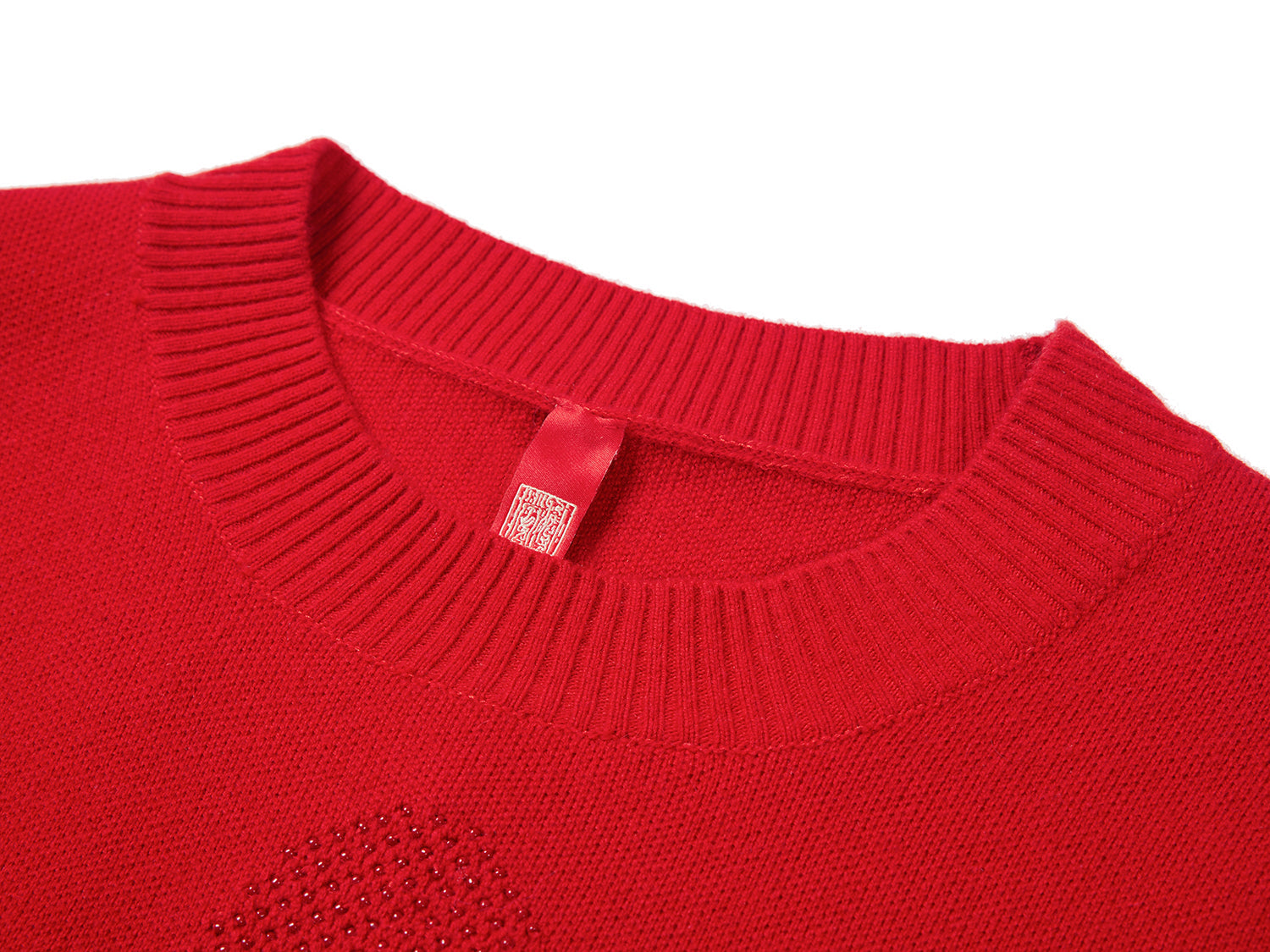 Round Neck Soft Knit Top | Red