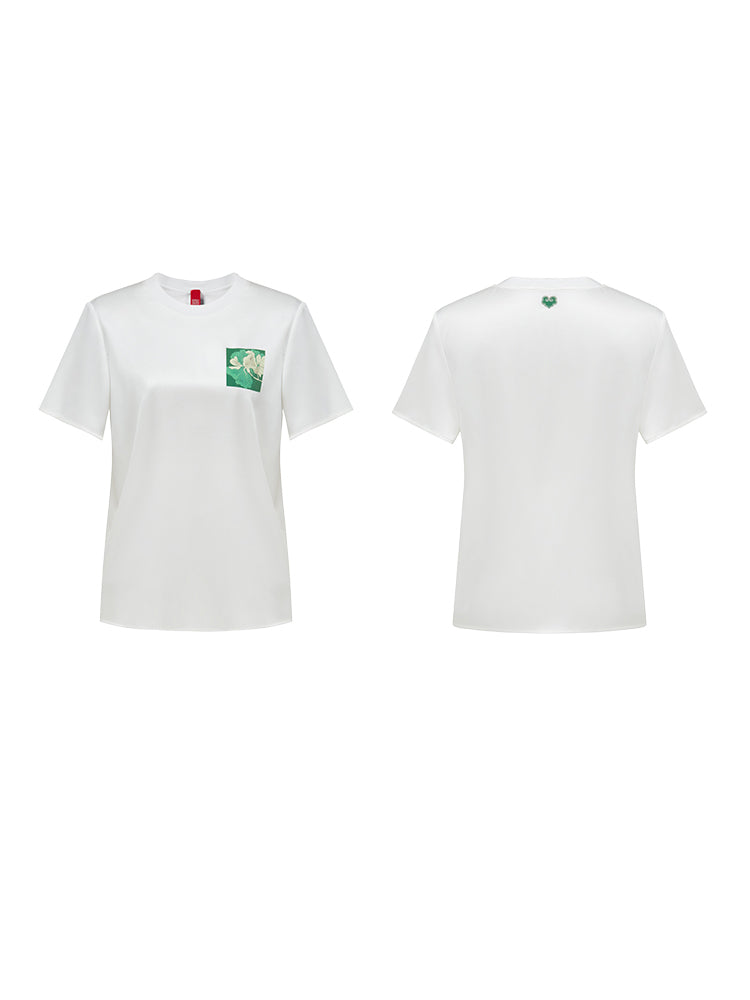 Mulberry Silk T-shirt | White