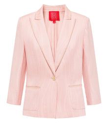 Silk Floral Jacquard Suit Jacket | Pink