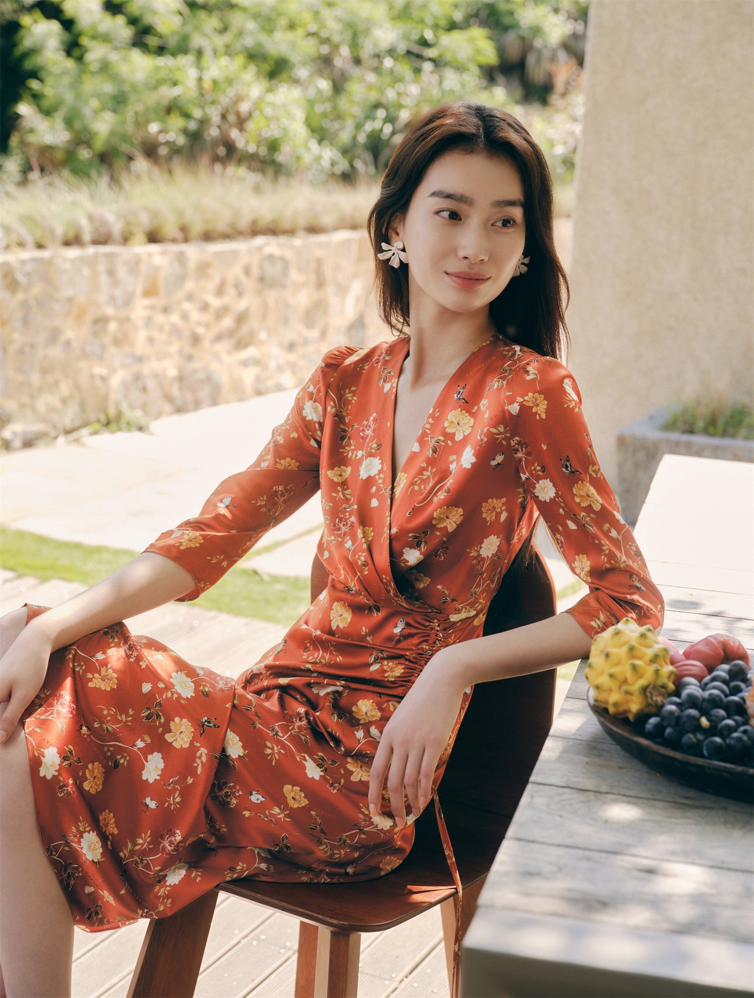 Silk Dress | Orange