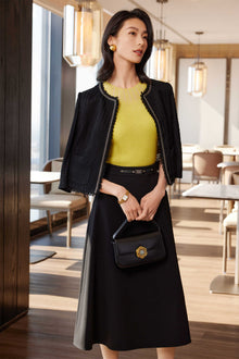 Triacetate Knit Cardigan | Yellow