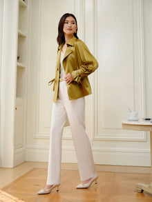 Cropped straight-leg trousers | White