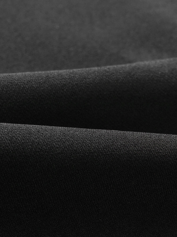 Acetate Mid-Length Pants | Black