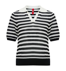Vintage Striped Knit Sweater | Black