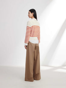 Vintage Striped Knit Sweater | Orange