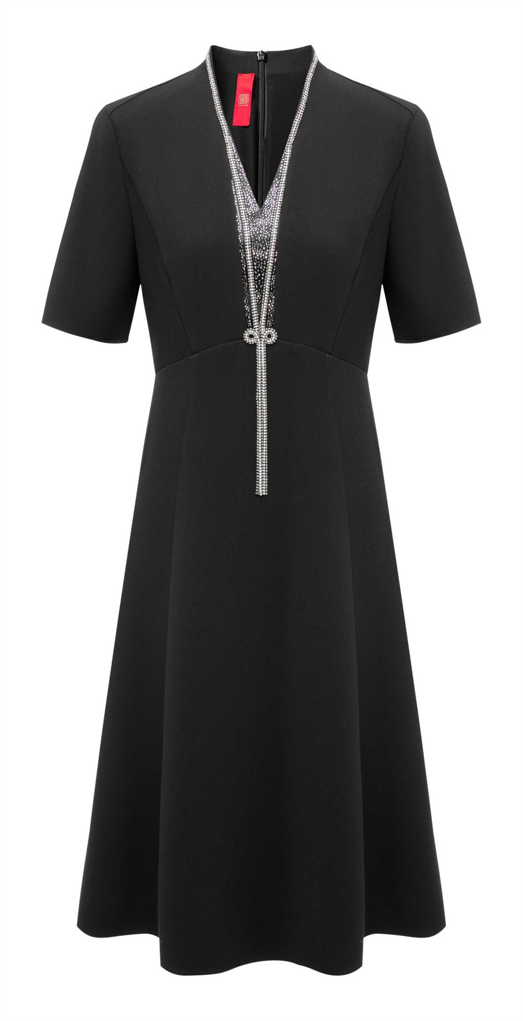 V-neck Umbrella Dress | Black