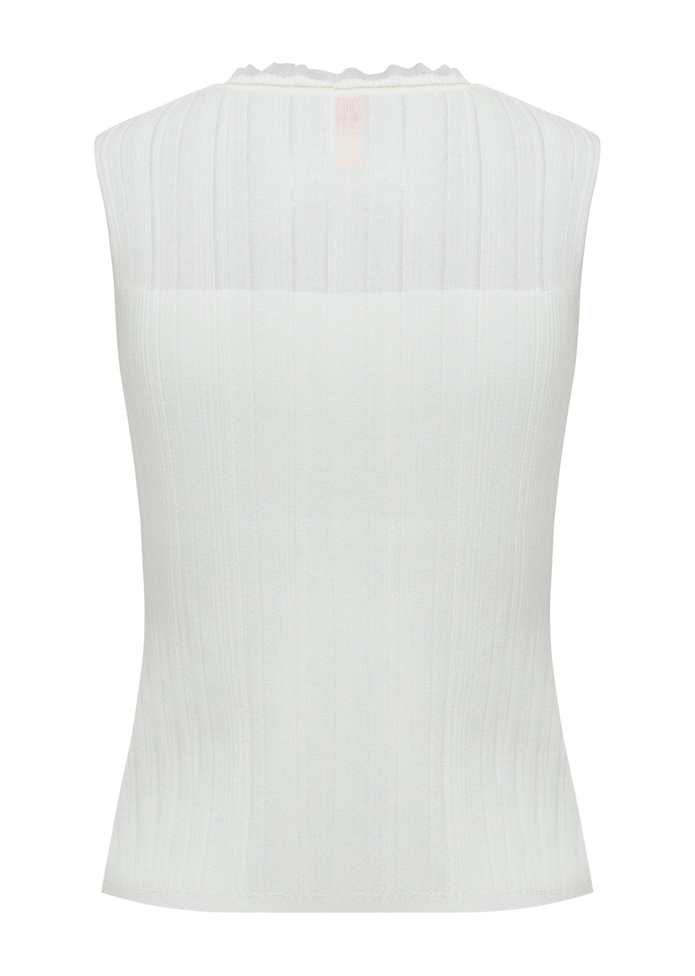 Mulberry Silk Sleeveless Knit Cardigan | White