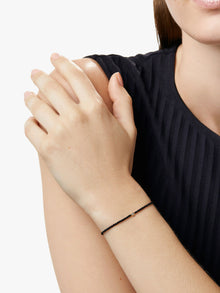 Carter Black Cord Bracelet | 10K Yellow Gold | 0.06 CTW Diamonds