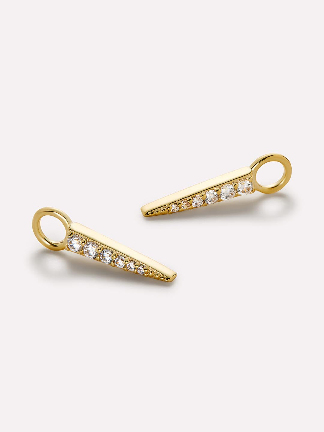 Spike Earring Charms | 14K Gold on Brass | Cubic Zirconia
