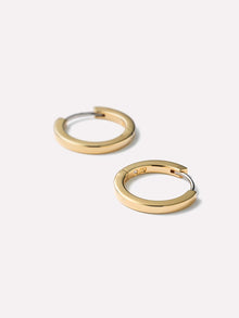 Small Huggie Hoop Earrings | 14K Gold on Brass