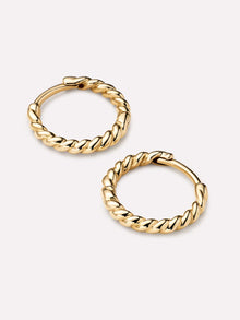 Gold Slim Twist Hoops | 10K Solid Gold