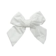 Velvet Bow Hair Clip | White