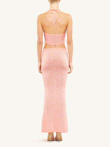 Teresa Scarf Top | Peach Sequin