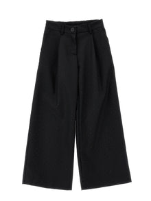 Girls | Viscose Trousers With Rhinestones | Black