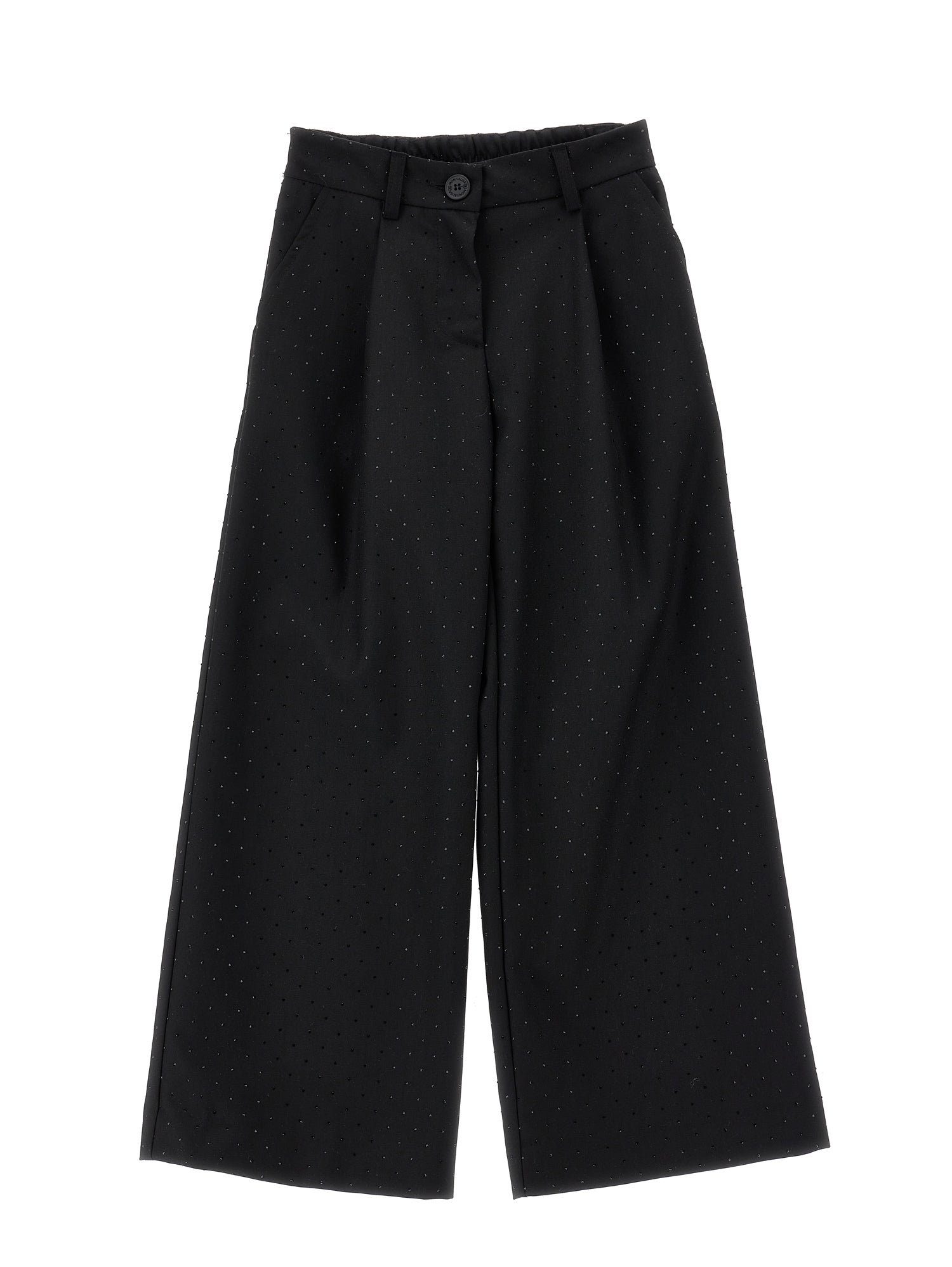 Girls | Viscose Trousers With Rhinestones | Black