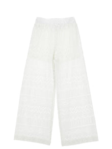 Girls | Openwork Jersey Trousers | Cream