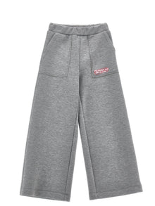 Girls | Neoprene Palazzo Trousers | Grey/Grey