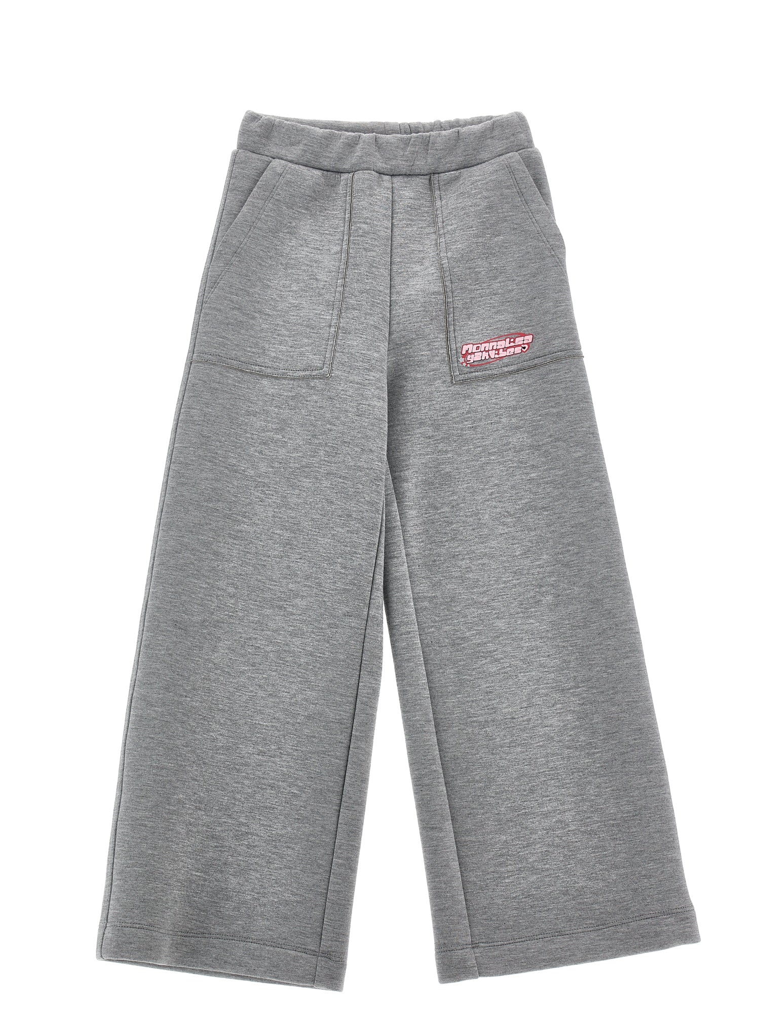 Girls | Neoprene Palazzo Trousers | Grey/Grey