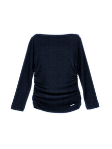 Girls | Draped Viscose T-Shirt | Navy Blue